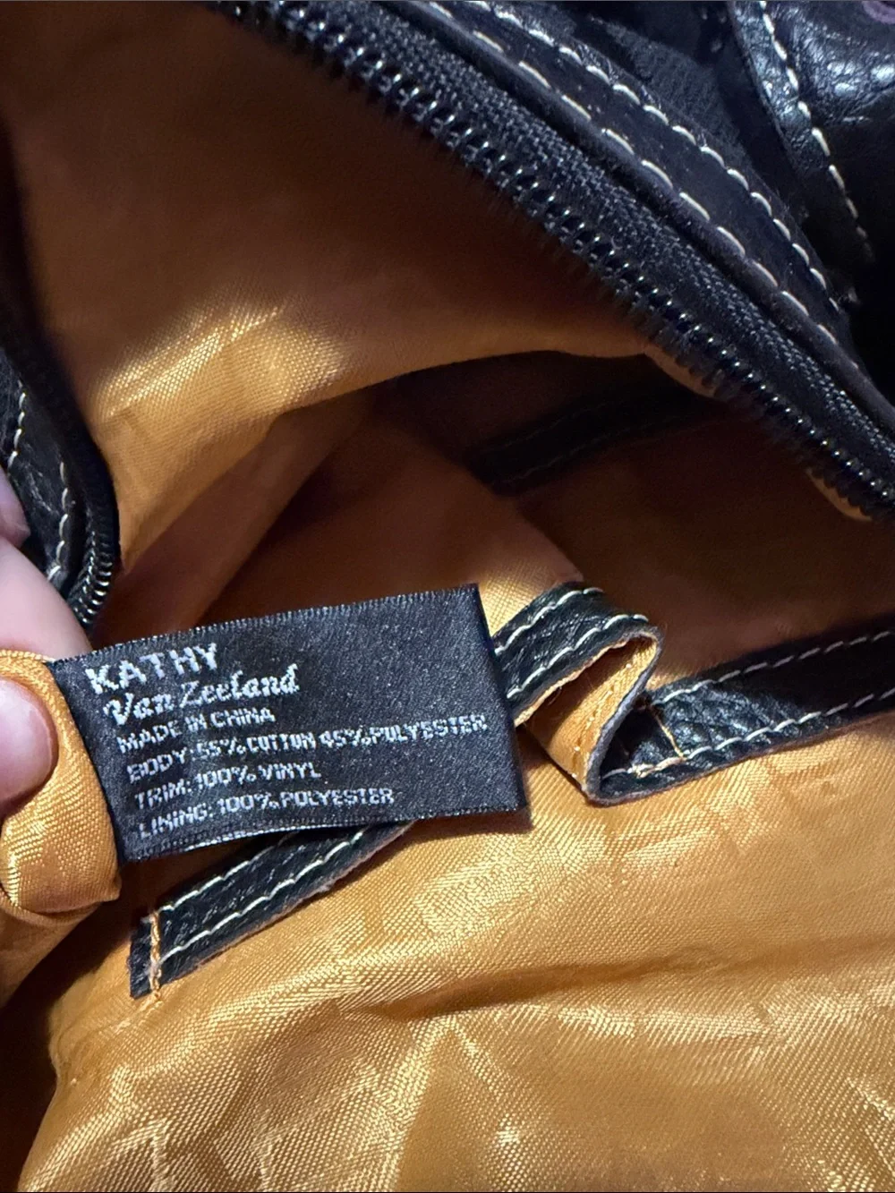 Kathy Van Zeeland Black Shoulder Bag with Gold-Black Scarf
